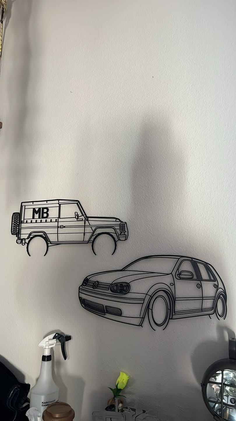 Customer photo review of Ihr individueller Metallwandkunst-Service für Autosilhouetten