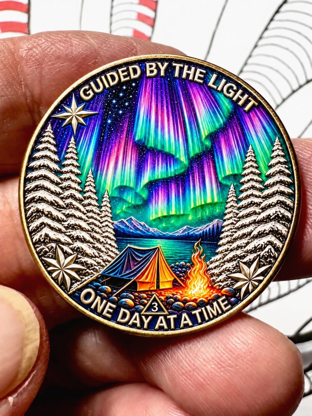 Customer photo review of Custom Tree of Life Sobriety Coin