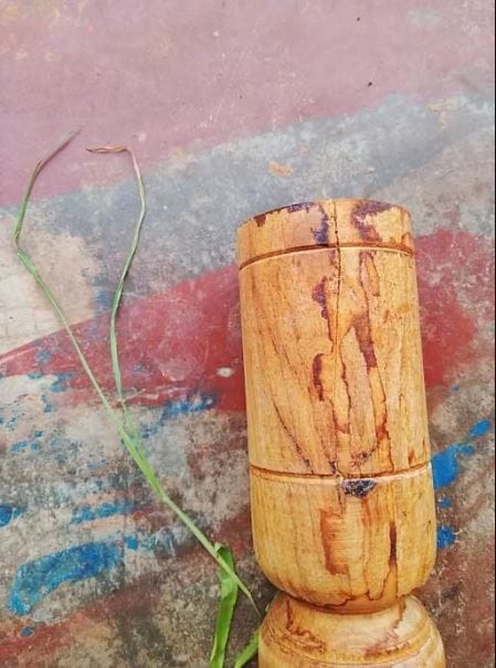 Customer photo review of Original Vijaysar Wooden Glass (100 ml) for Diabetes & Sugar Control for Daily Wellness