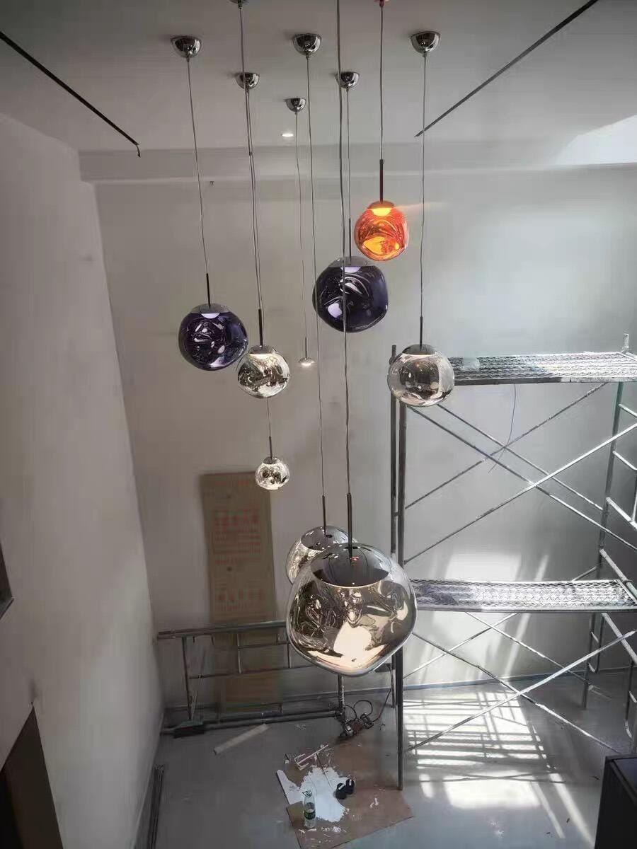 Customer photo review of Glass Pendant Light, Hot-Blown Molten Form, Adjustable 150 cm Cord