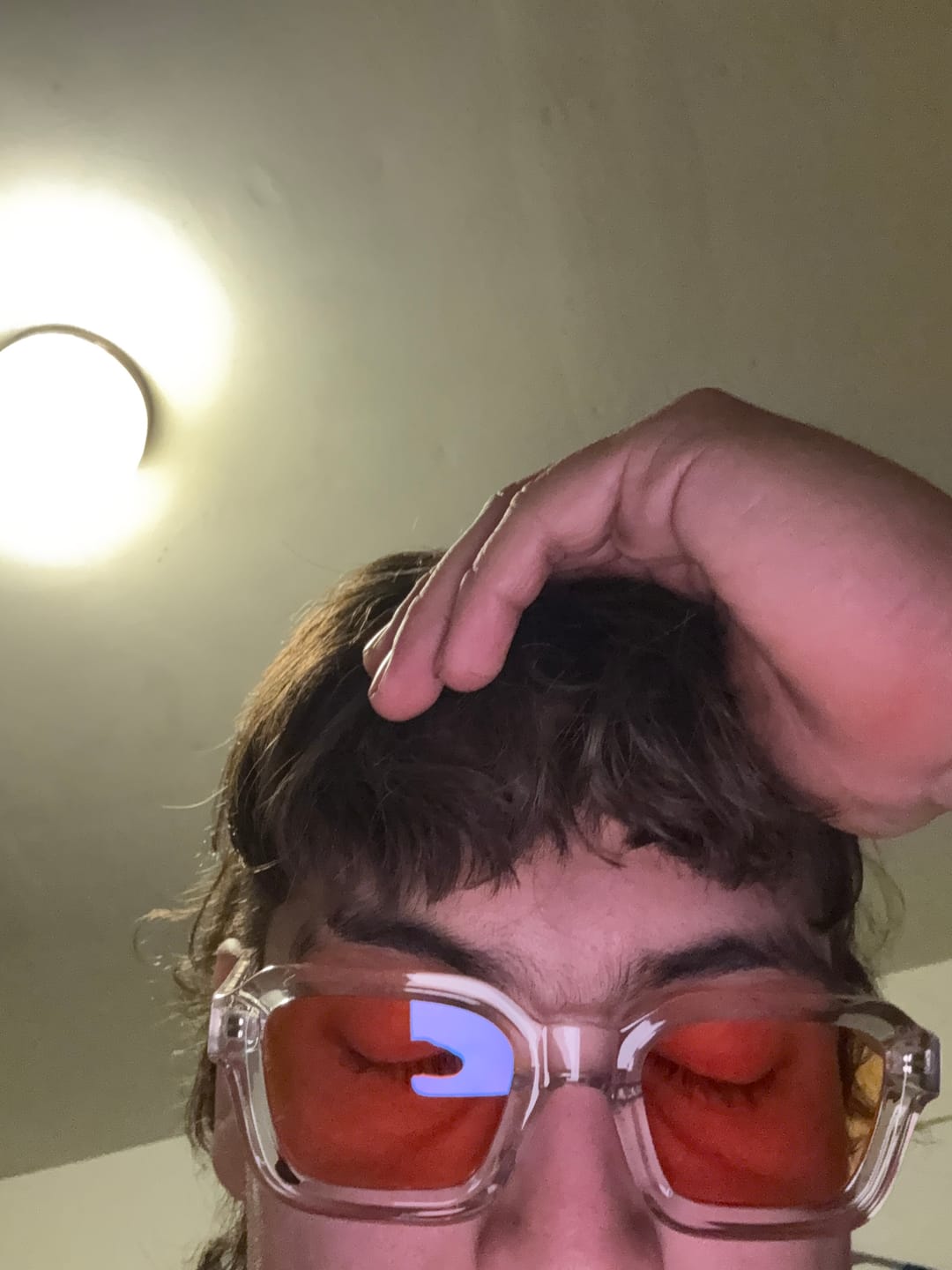 Customer photo review of CLEAR STREAMERS 85% BLUE LIGHT BLOCKERS