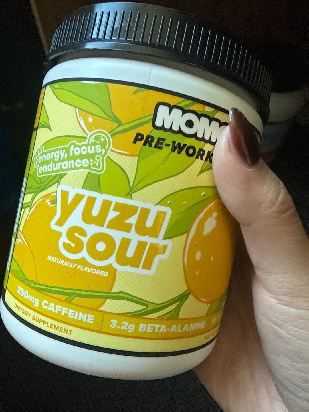 Customer photo review of MOMO® Pre-Workout | Yuzu Sour | 40 Scoops