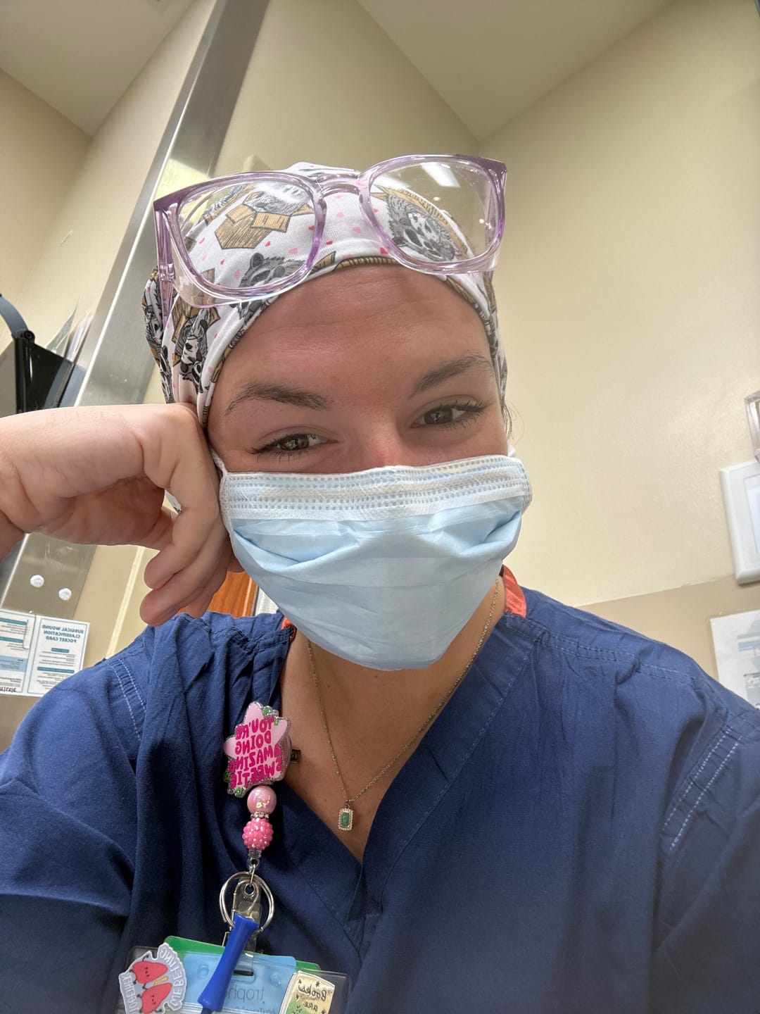 Customer photo review of CloudCaps Scrub Cap | Cute but Feral