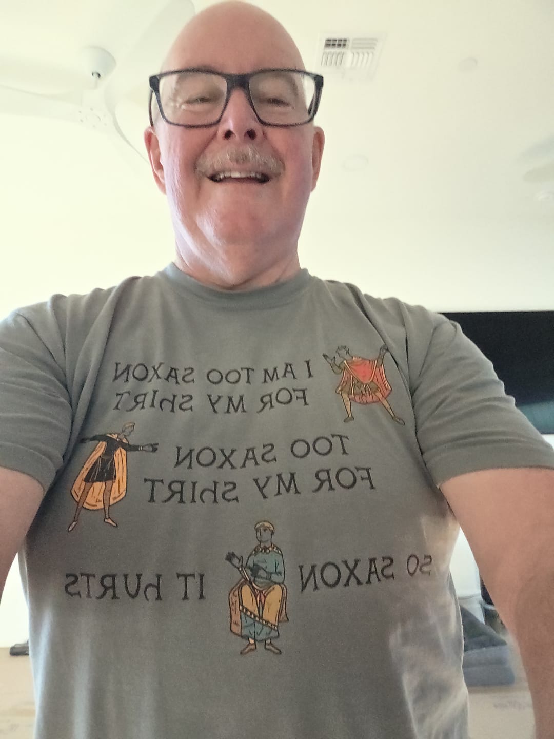 Customer photo review of Too Saxon for Shirt Bayeux Tapestry Meme Premium Tee