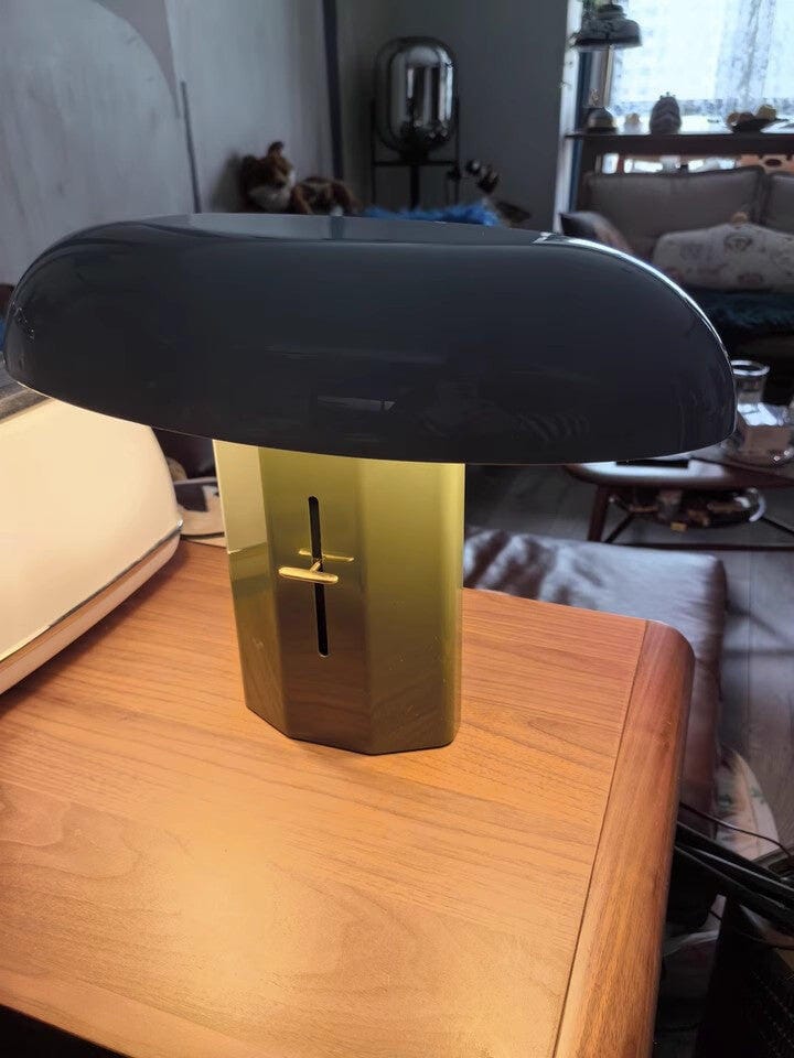 Customer photo review of Mushroom Table Lamp, Metal Dome on Column, Plug In, 45 cm