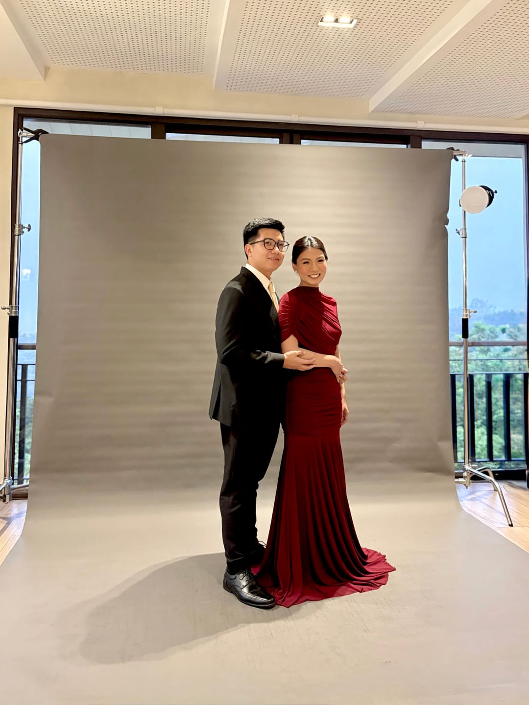 Customer photo review of One Shoulder Ruched Gown