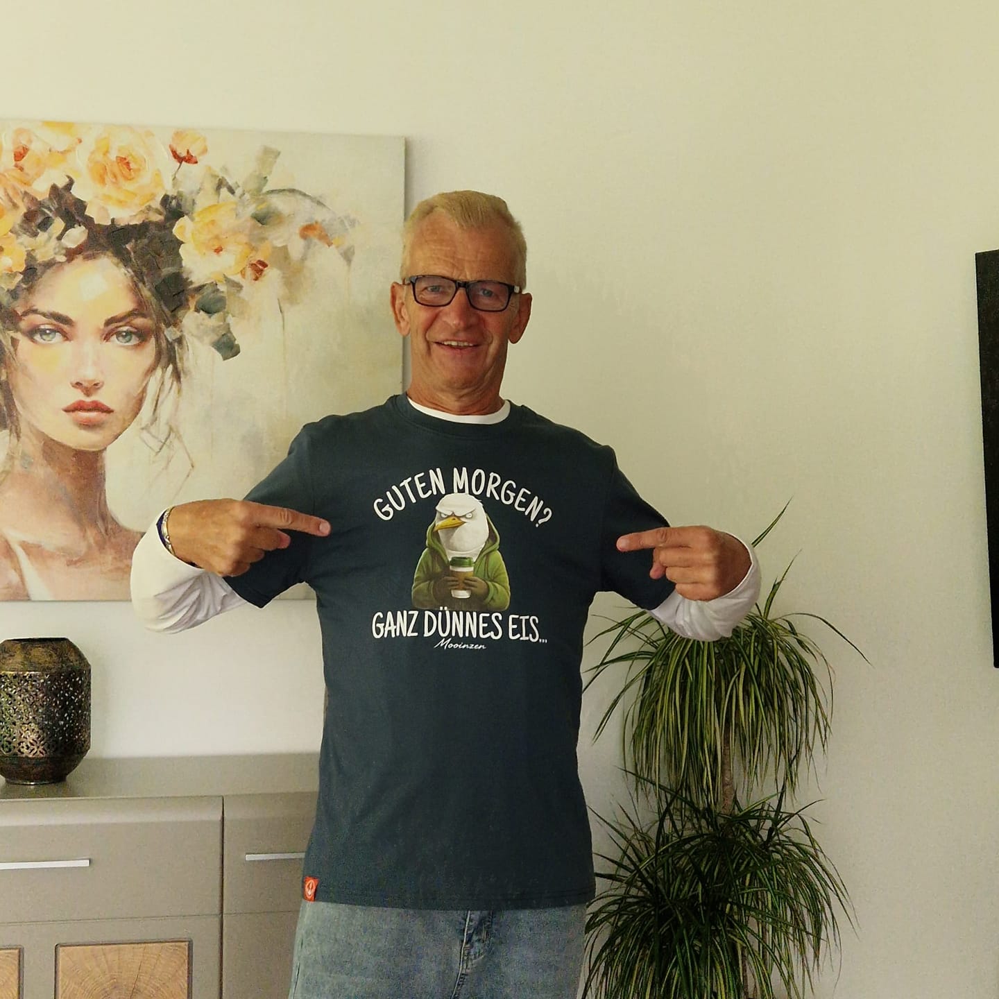 Customer photo review of Guten Morgen? ganz dünnes Eis.. · Unisex Premium Bio T-Shirt