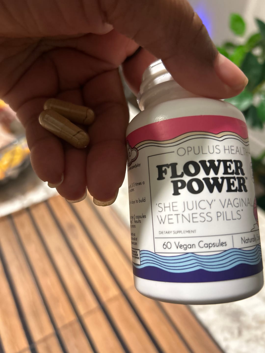 Customer photo review of Flower Power® She Juicy Vaginal Moisture Supplement - Hormone Free, Plant Based (60ct)