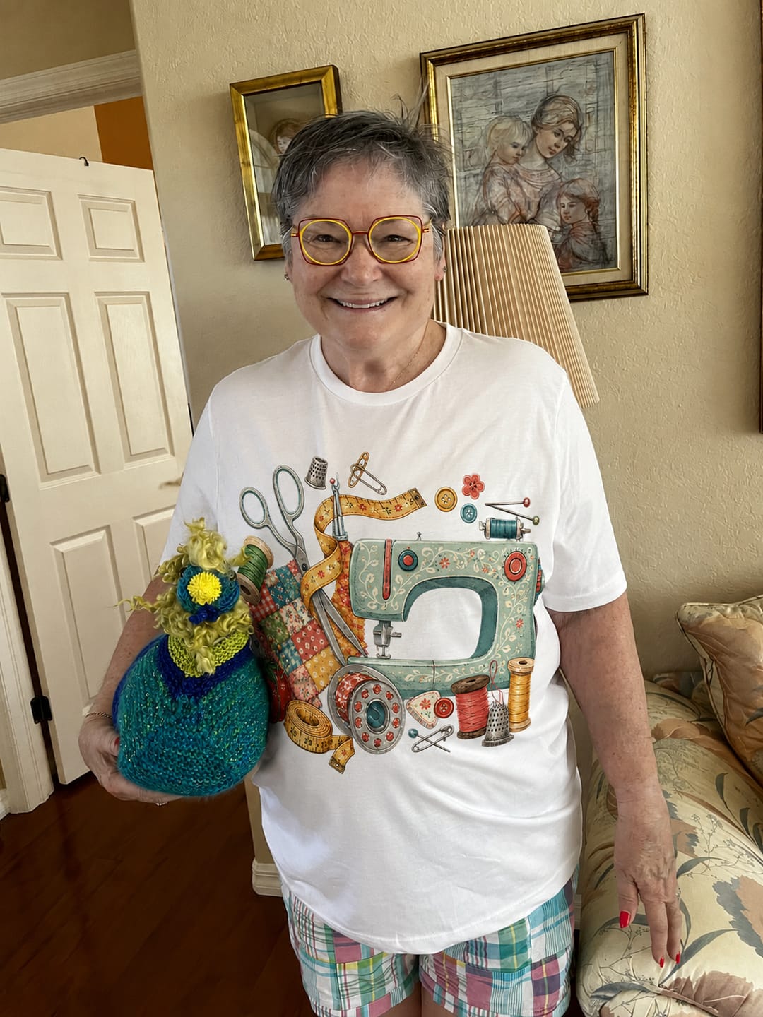 Customer photo review of The Coat Of Many Colors Patchwork Sweatshirt