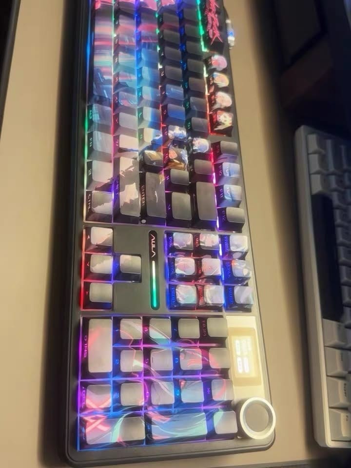 Customer photo review of Lucy Cyberpunk Edgerunners Keycaps