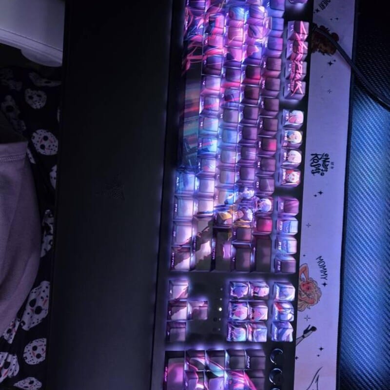 Customer photo review of Lucy Cyberpunk Edgerunners Keycaps