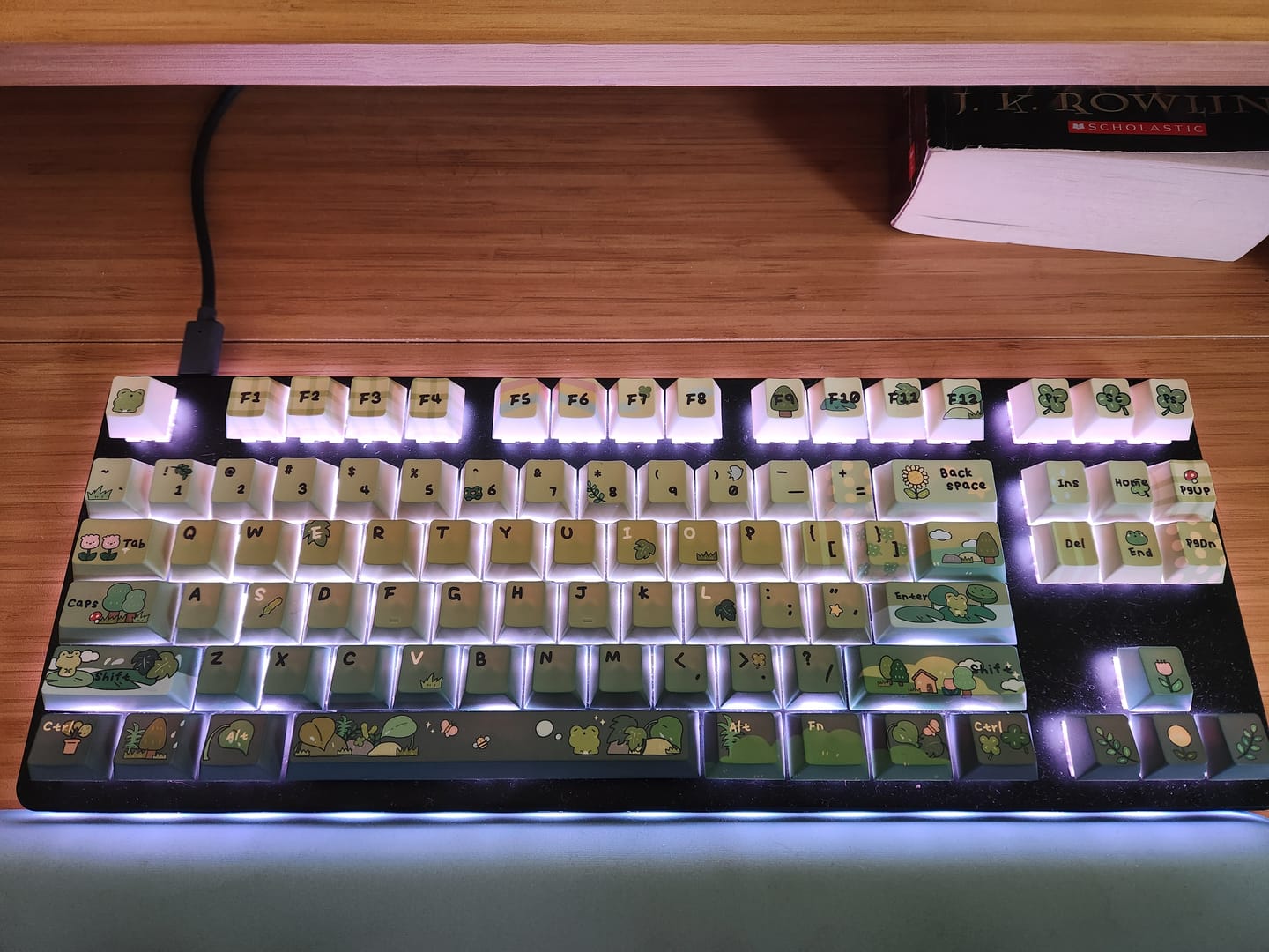 Customer photo review of KiiBOOM X Cosydiaries Rainy Froggy Day Keycap Set