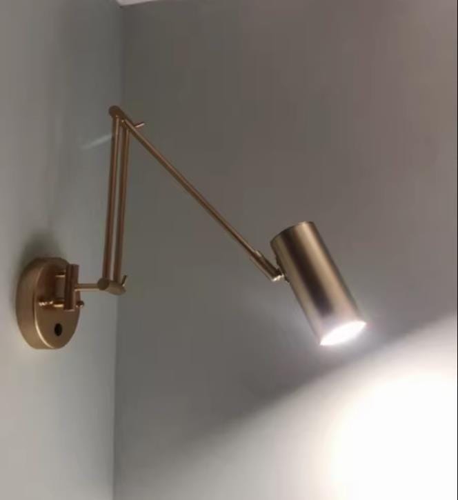 Customer photo review of Wall Light, Gold Iron Swing Arm, 6 cm Shade, Hardwired, Wall Sconce
