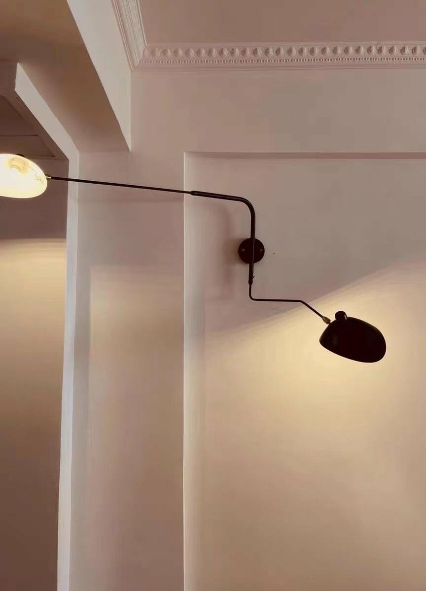 Customer photo review of Wall Light, Adjustable Curved Arm, Brass Joints, Wall Sconce