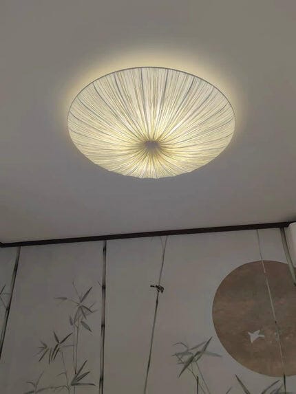 Customer photo review of Fabric Ceiling Light, Beige Shade, Iron Frame, Flush Mount, 50 cm