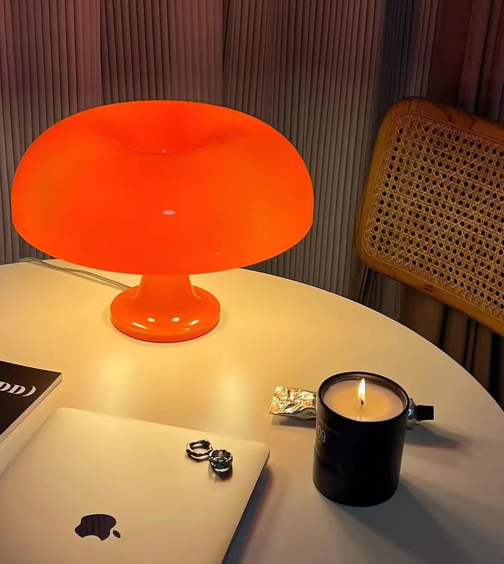Customer photo review of Table Lamp, Mushroom-Shaped Polycarbonate Body, Plug In, 32 cm