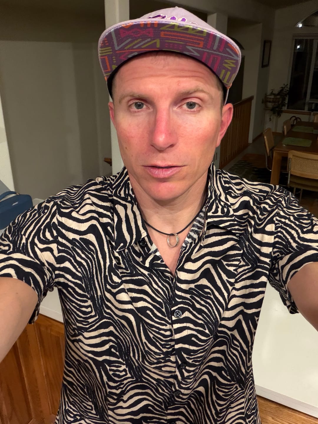 Customer photo review of Men's Vintage Summer Tiger Print Cool Vacation Beach Short Sleeve Button Up Shirt