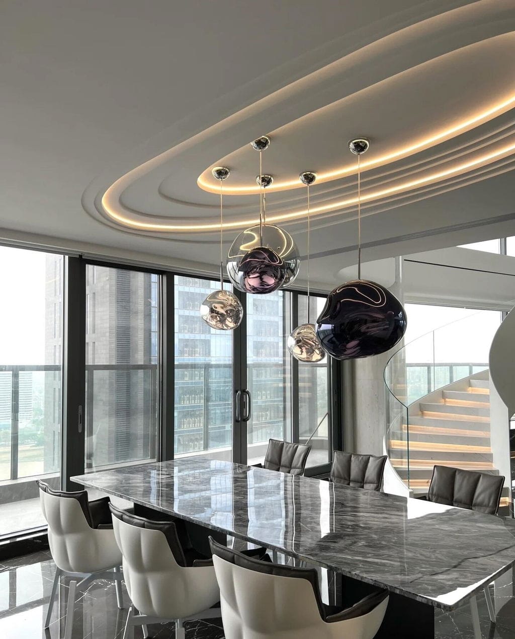 Customer photo review of Glass Pendant Light, Hot-Blown Molten Form, Adjustable 150 cm Cord
