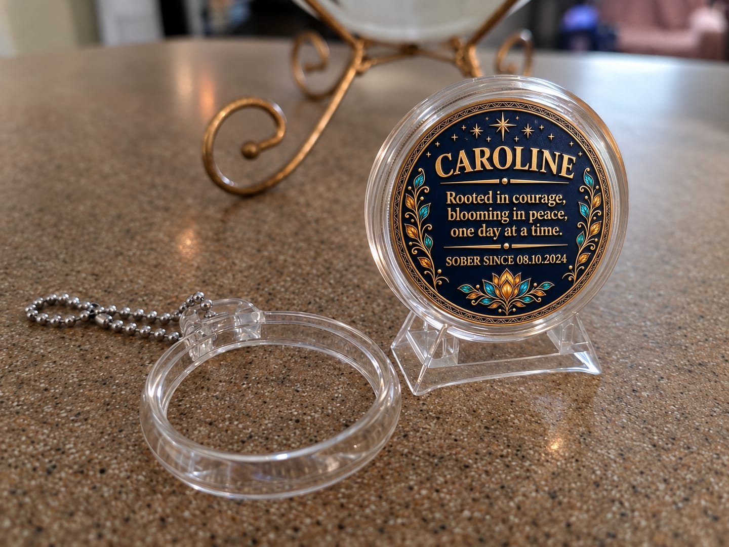 Customer photo review of Custom Phoenix Sobriety Coin