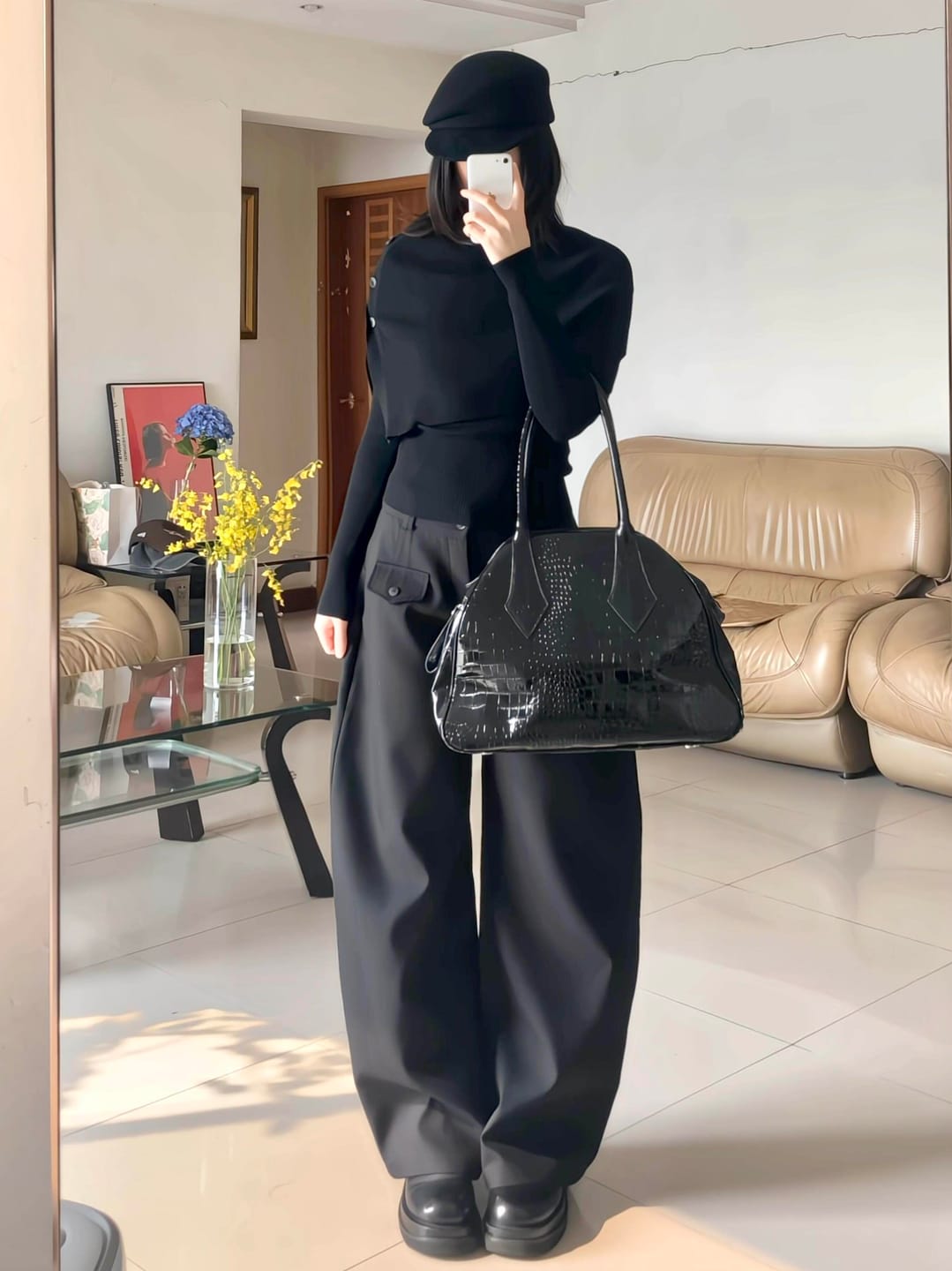 Customer photo review of IAMXIAA Knit Cape & Ribbed Base Top Two-Piece Set