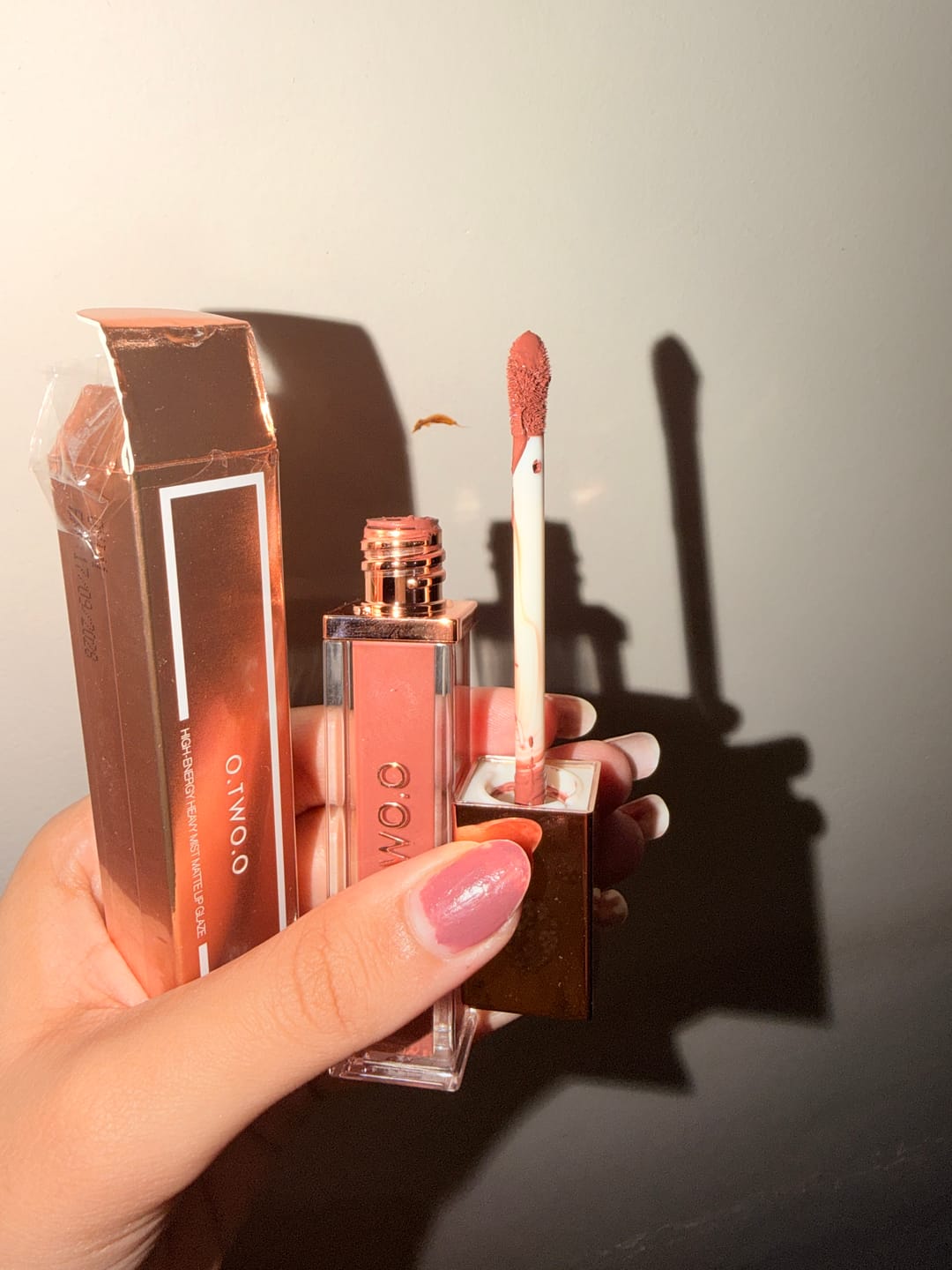 Customer photo review of O.TWO.O HIGH ENERGY HEAVY MIST MATTE LIP GLAZE