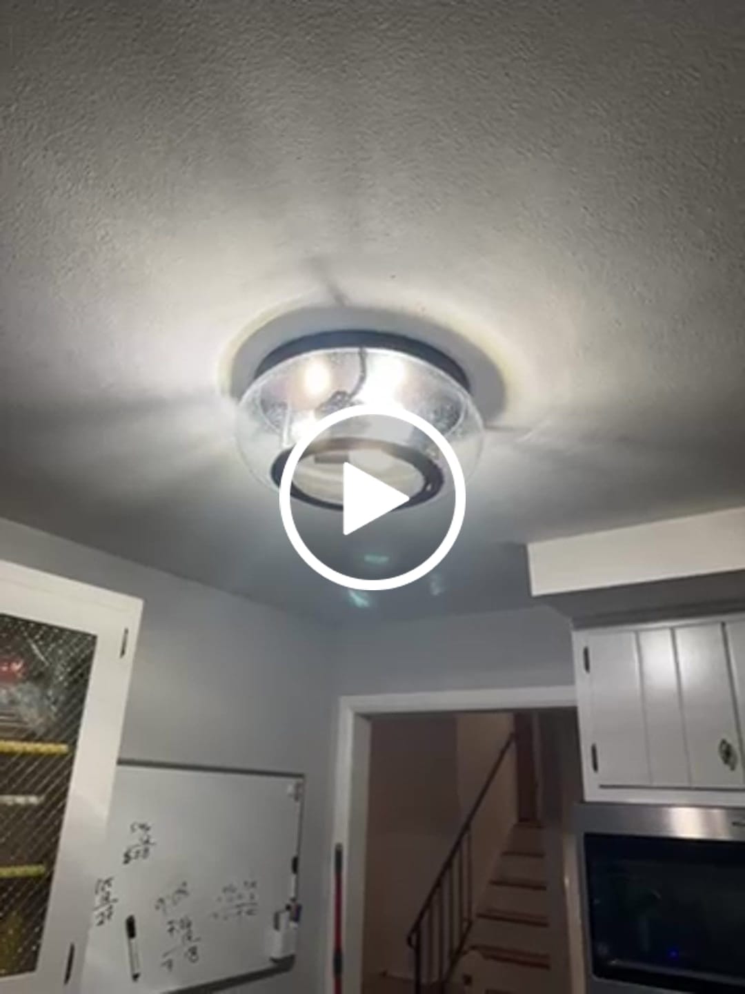 Customer video review of Modern Farmhouse Seeded Glass Round Ceiling Light
