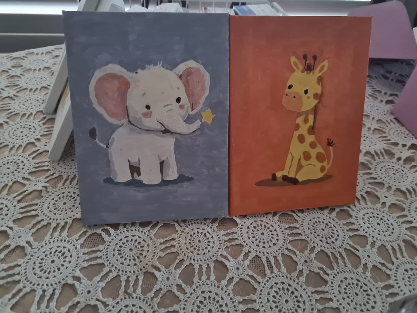 Customer photo review of 6 Mini Paintings - Safari Friends Set
