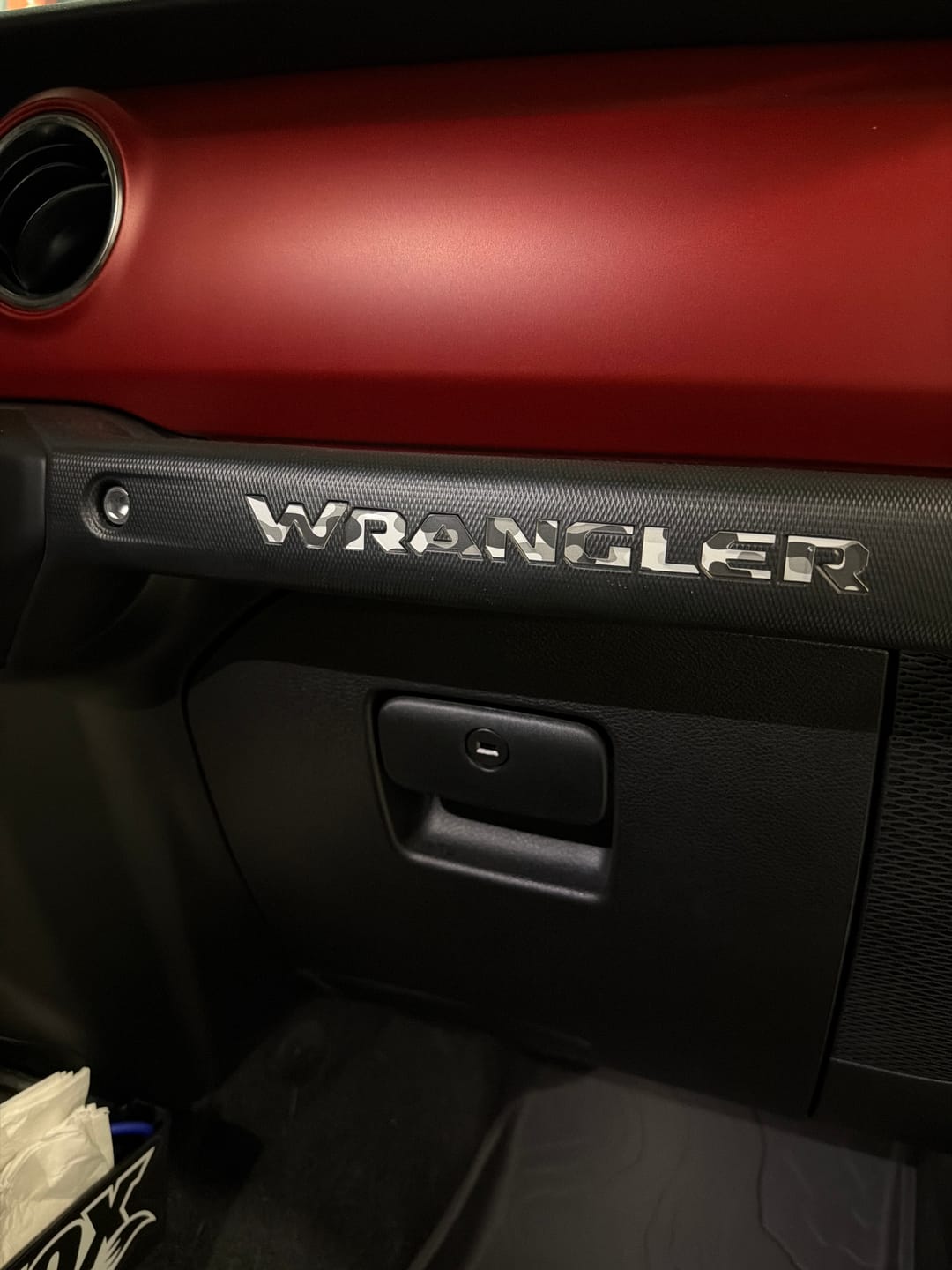 Customer photo review of WRANGLER Grab Bar Inlay Decal | Fits Wrangler JL