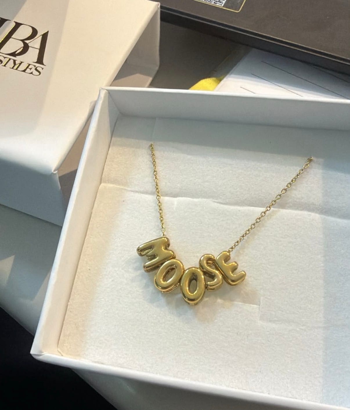 Customer photo review of BUBBLE NAME NECKLACE - Create your own