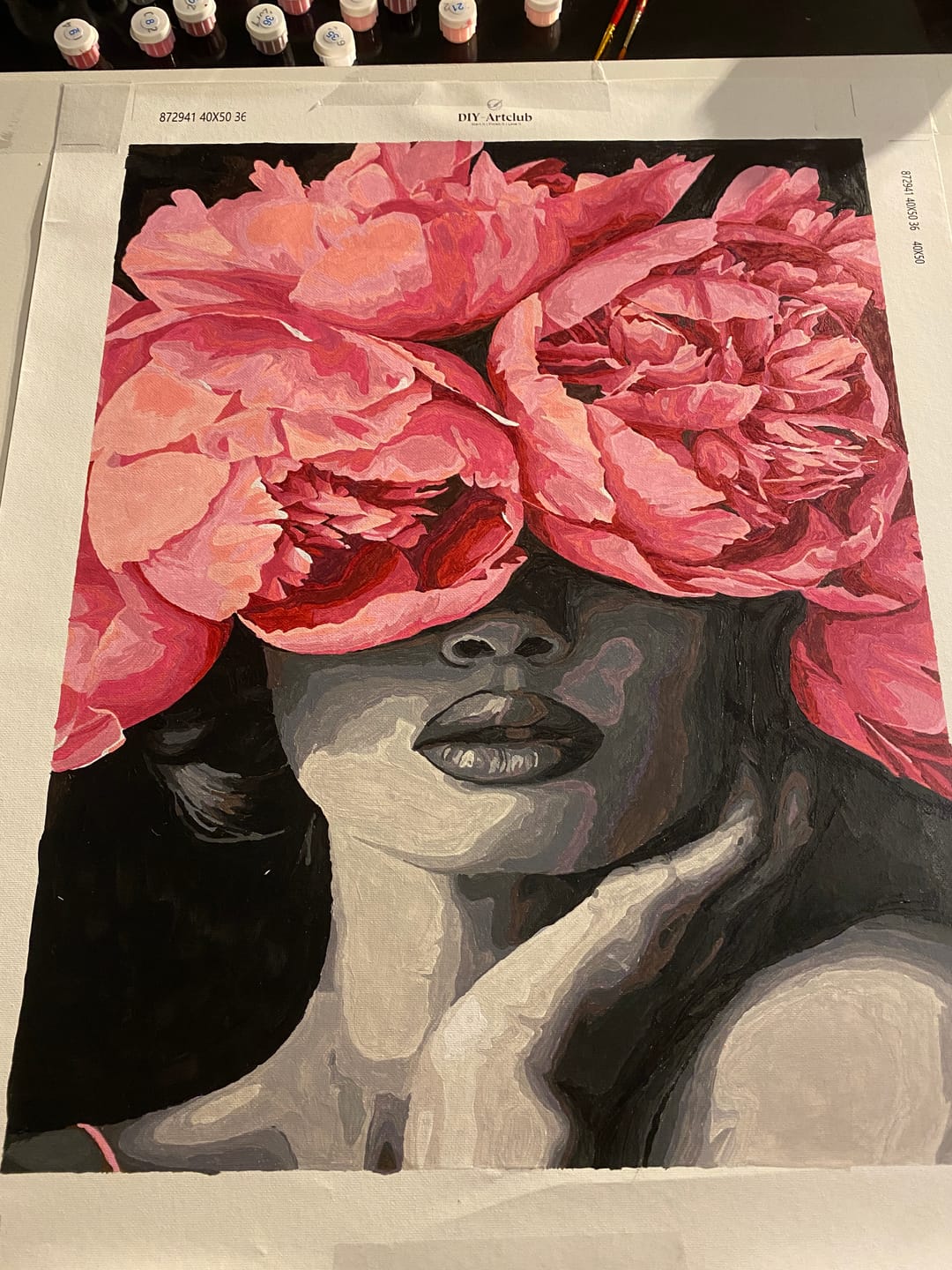 Customer photo review of Noir Woman | Paint by Numbers