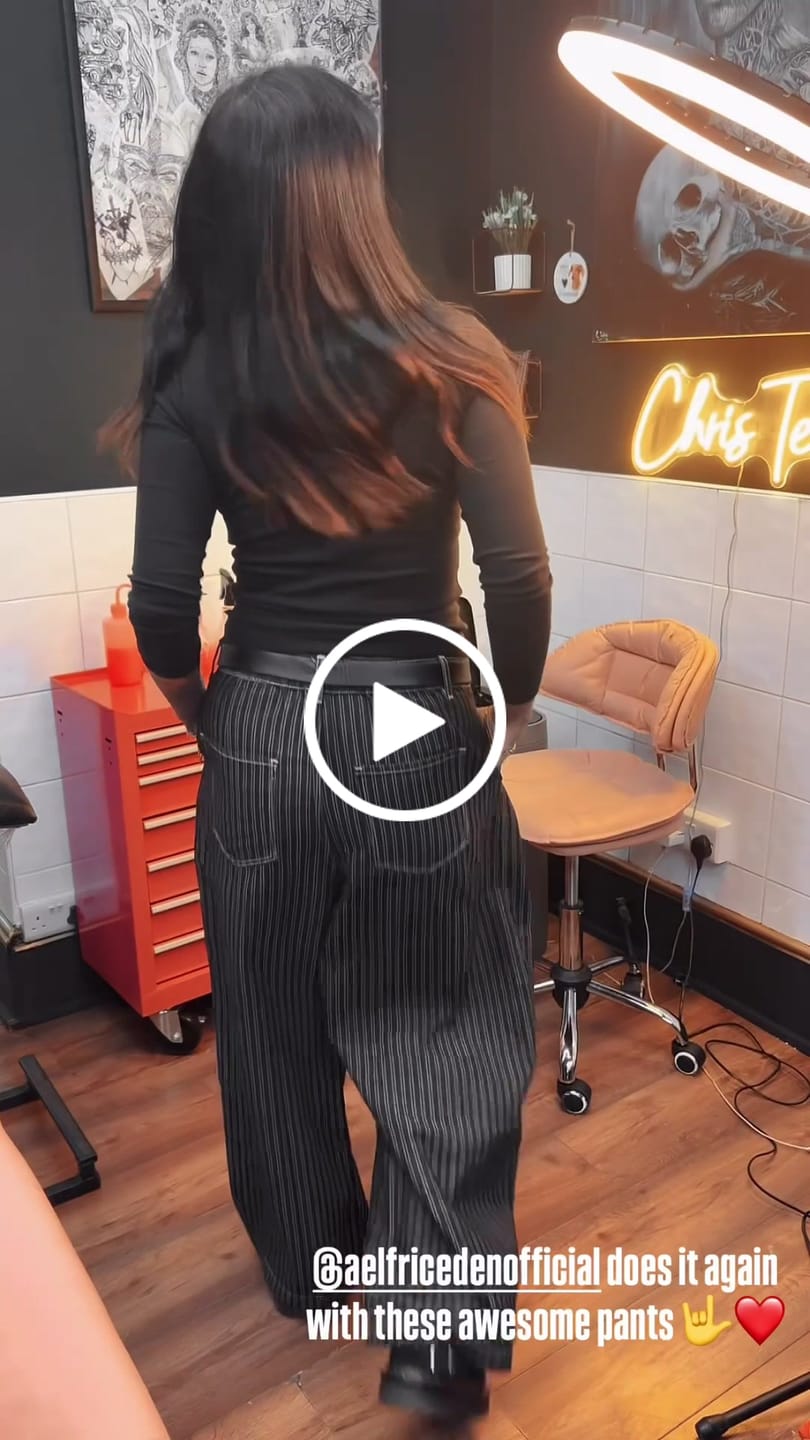 Customer video review of Aelfric Eden Pinstripe Baggy Barrel Jeans