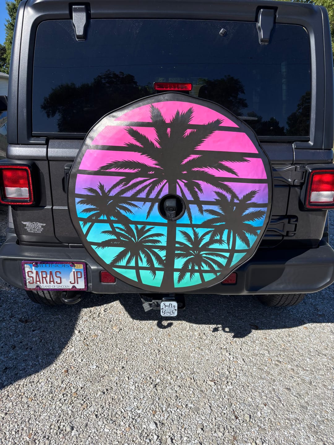 Customer photo review of Custom Spare Tire Cover for Jeep, RV, Bronco Camper, Trailer, & More