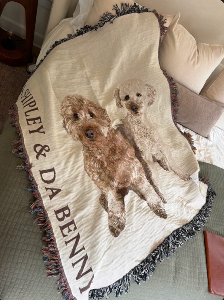 Customer photo review of Custom Heirloom Pet Throw Blanket