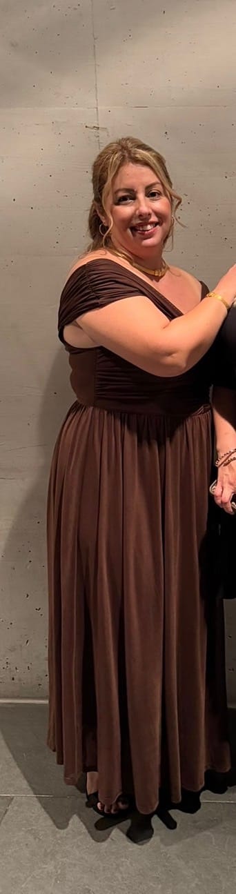 Customer photo review of Off Shoulder A-Line Dress
