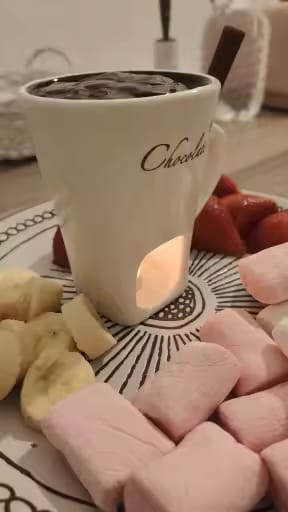 Customer photo review of Taza Fondue de Chocolate de Cerámica 130 ml con Tenedor