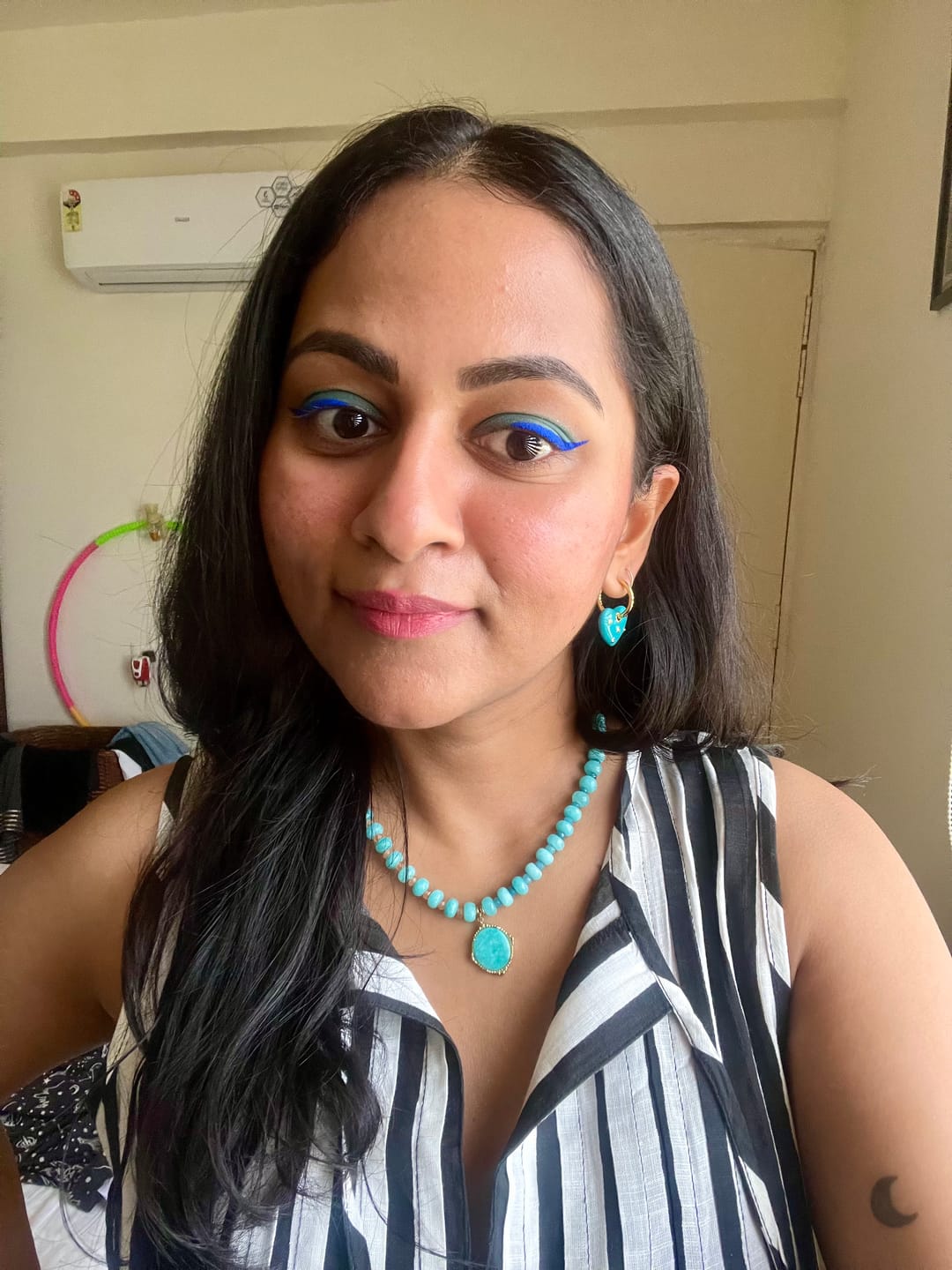 Customer photo review of The Sydney Heart Earrings