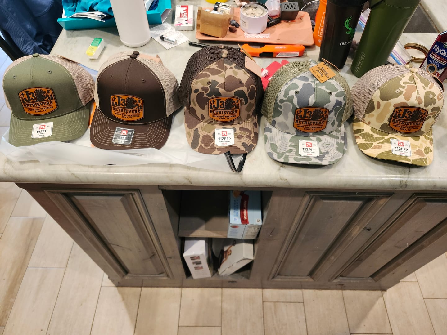 Customer photo review of (12 Pack) Custom Leather Patch Hats