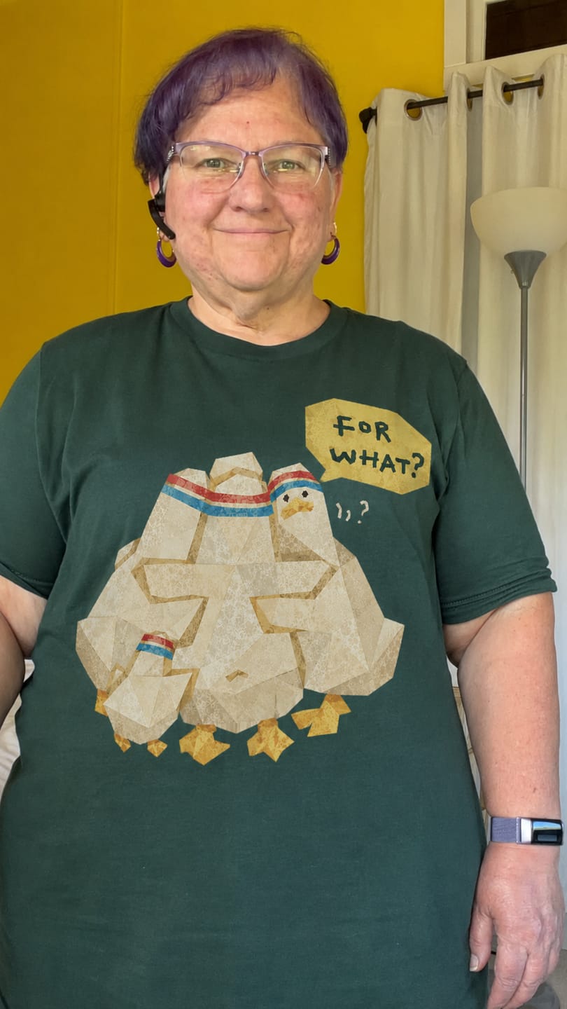 Customer photo review of Rainbow Quilt Blocks Diamond Grid T-Shirt