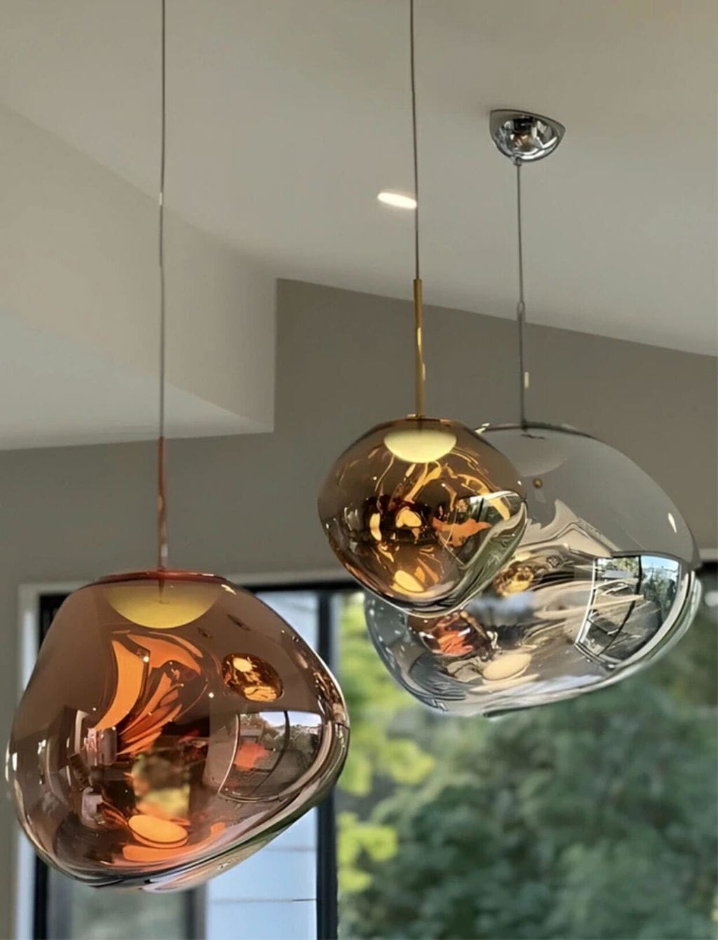Customer photo review of Glass Pendant Light, Hot-Blown Molten Form, Adjustable 150 cm Cord