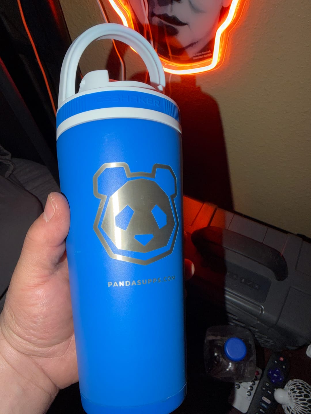 Customer photo review of 26 oz Stainless Steel Insulated Ice Shaker - Panda Logo