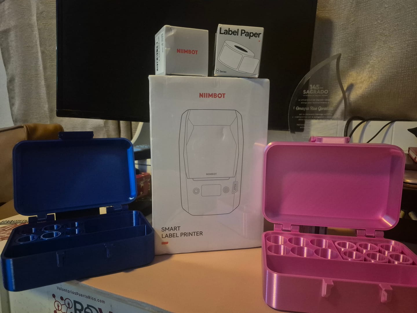 Customer photo review of NIIMBOT M2 Thermal Transfer Label Maker, Smart Color Printing with Phones & PC for Office, Lab, Vial Bottle