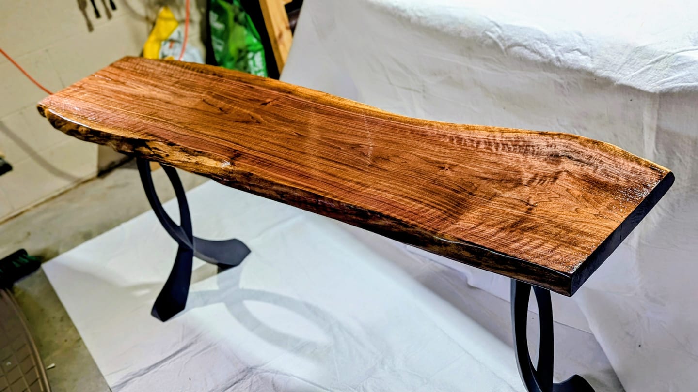 Customer photo review of Console Table Legs 211/204 Cleo 28'' H Modern Design for Live Edge Wood Slap Woodworking