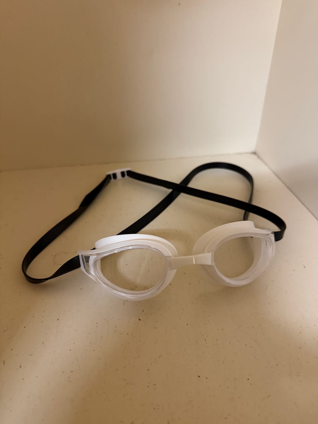 Customer photo review of NanoClear™ Strike Swim Goggles Clear (White/Black)