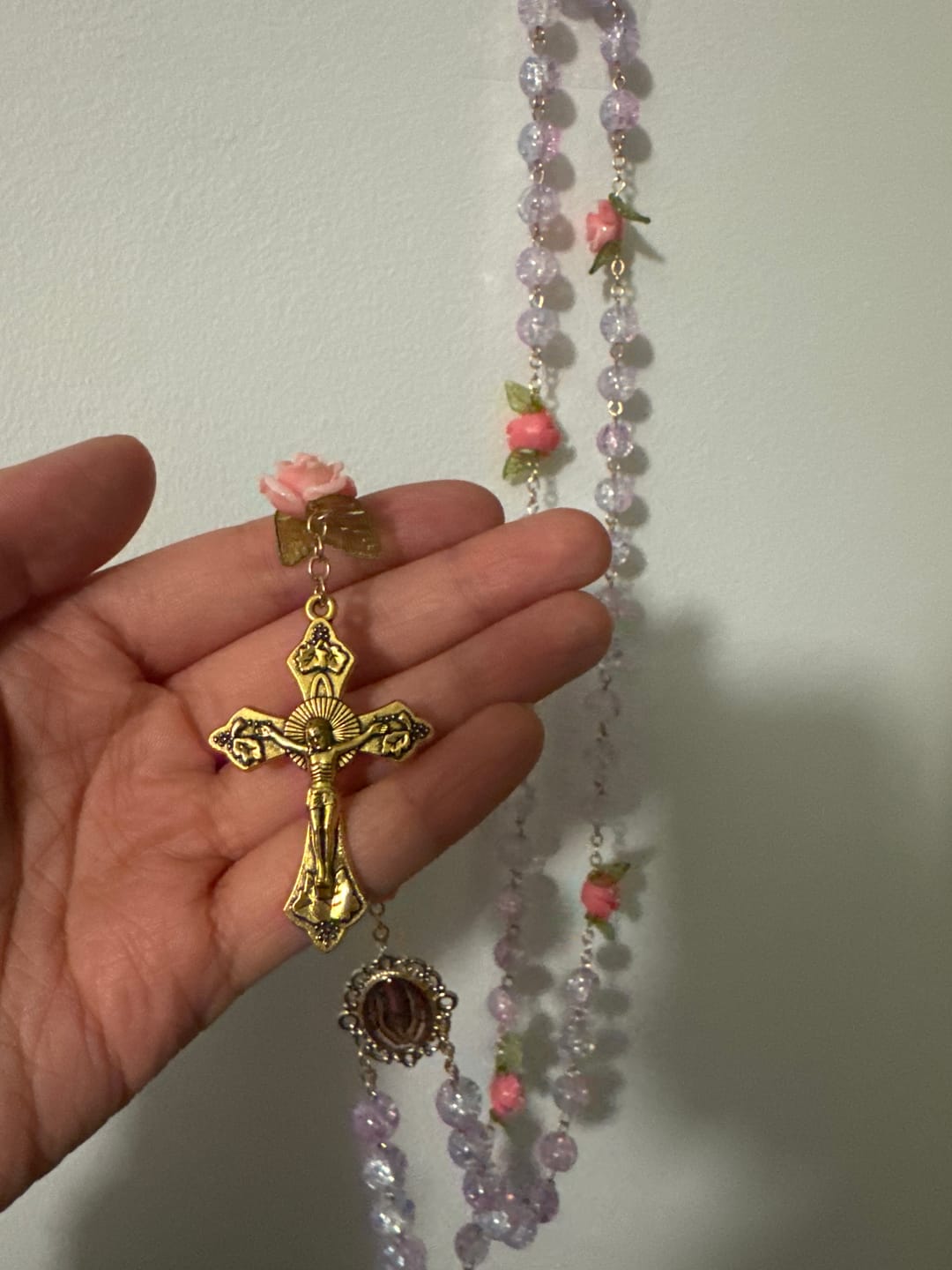 Customer photo review of FREE Today: Virgin Mary with Rose-Accented Rosary: Timeless Faith & Floral Faith Symbol