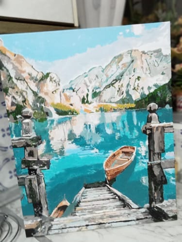 Customer photo review of Barque sur un Lac de Montagne