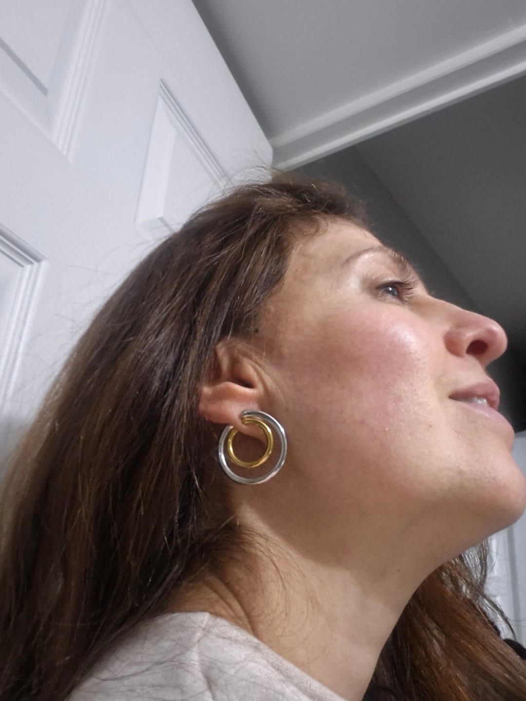 Customer photo review of Par Arete Doble Aro Combinado