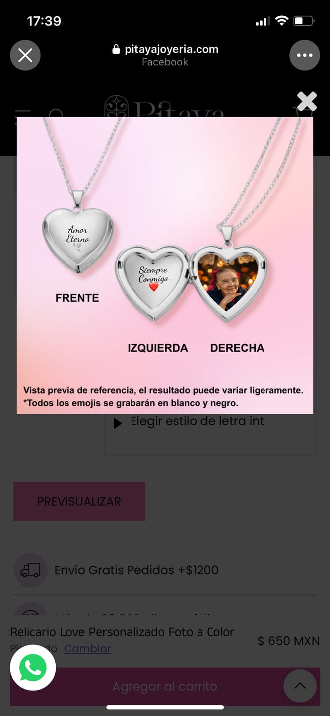 Customer photo review of Relicario Love Personalizado Foto a Color