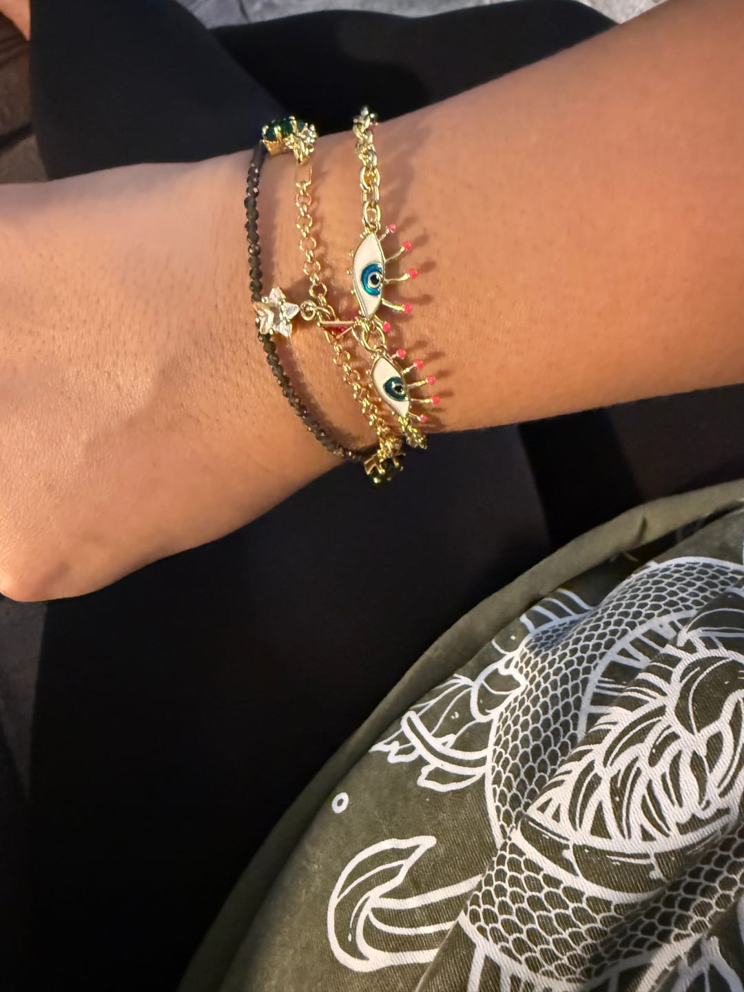 Customer photo review of Unhinged Evil Eye Baddie Bracelet (SURPRISE)
