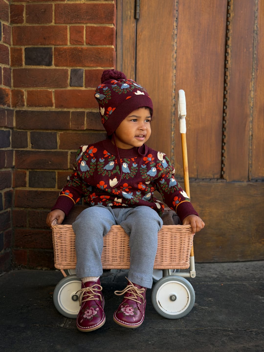 Customer photo review of Folk Birds Knitted Bobble Hat