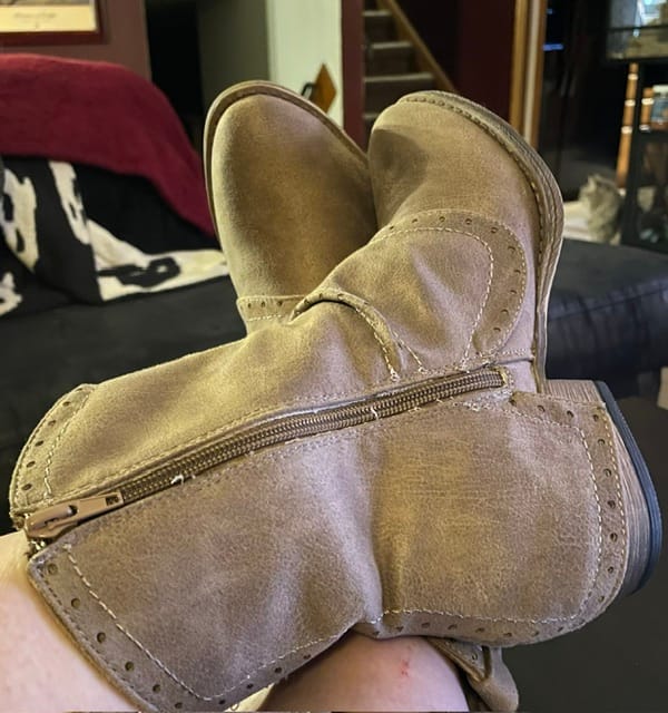 Customer photo review of "B Don" By Very G Bootie (Taupe)